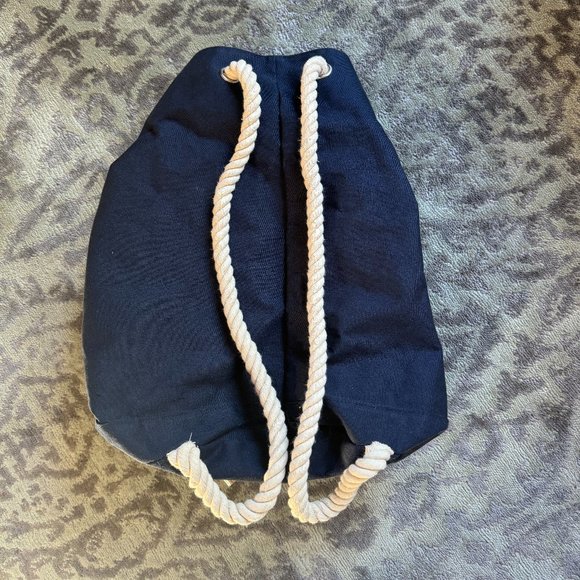 Jean Paul Gaultier Navy Canvas Drawstring Backpack main image 6